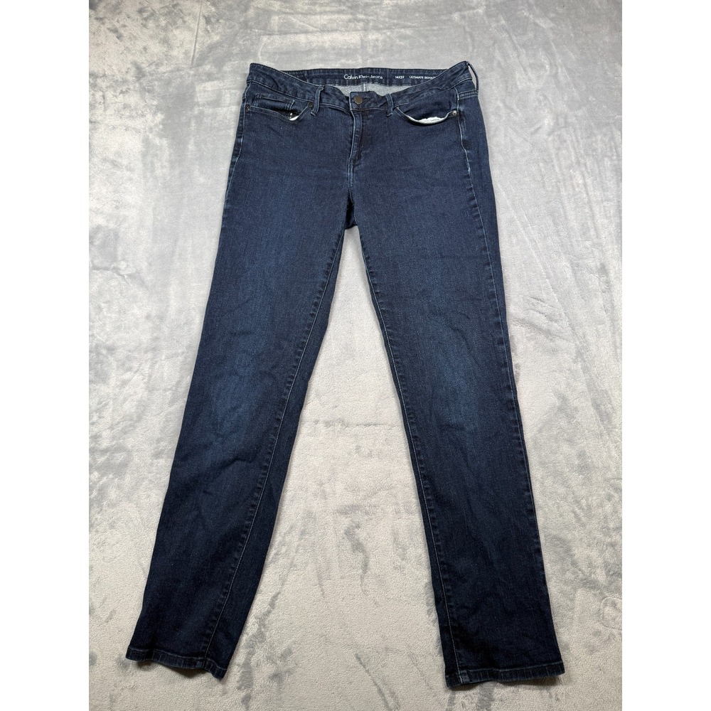 Calvin Klein Ultimate Skinny Jeans Womens 14x32 Blue Denim Dark Wash Stretch